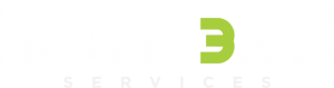 A black and white logo for the omf 3 services.